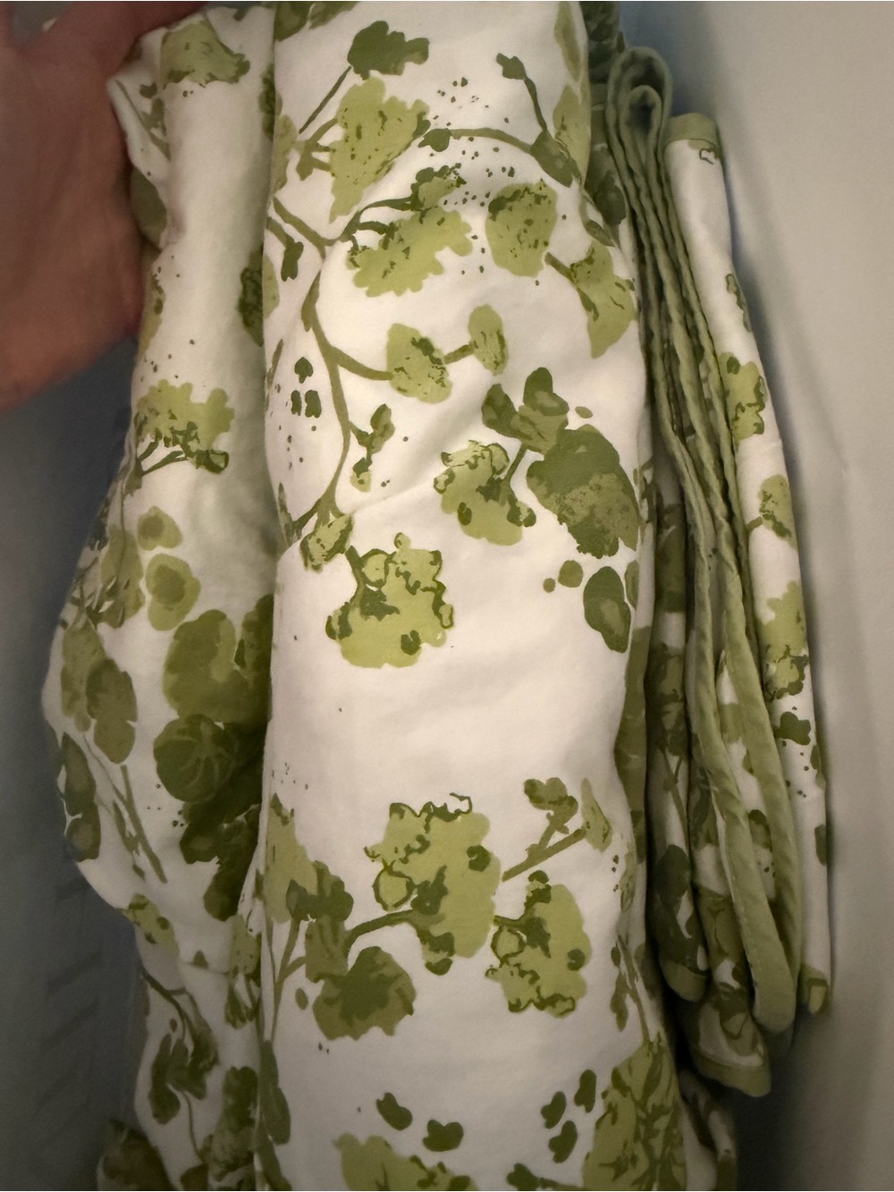 Biscuit Home Ouisie Green Floral Duvet Cover - White & Green